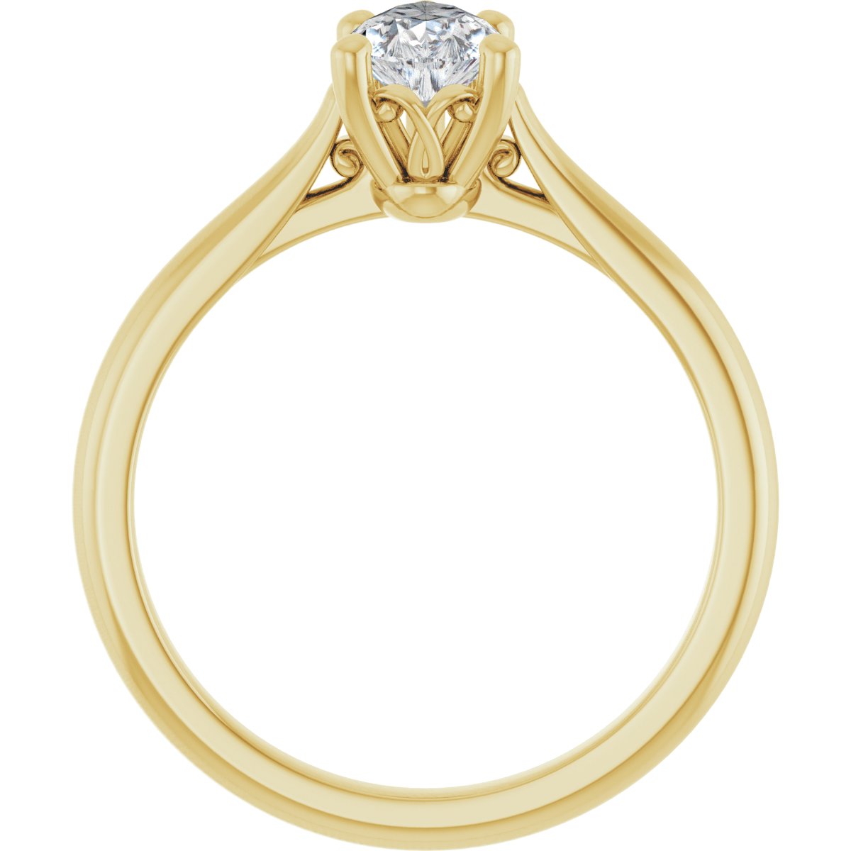Pear Solitaire Engagement Ring Mounting - gallery - Series 126330