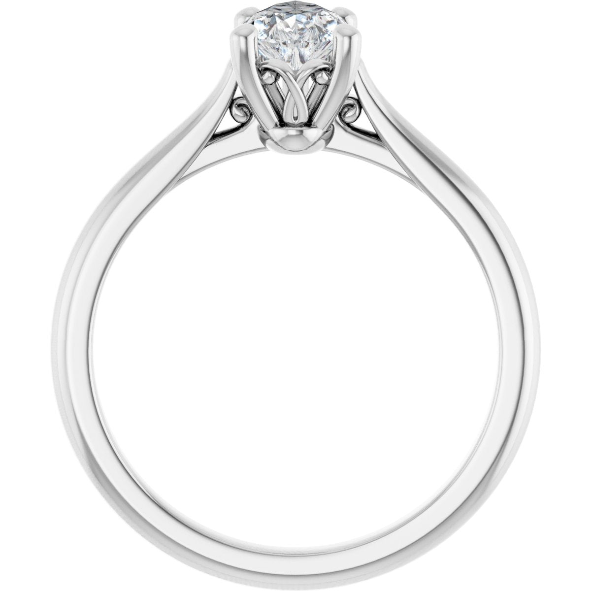 Pear Solitaire Engagement Ring Mounting - gallery - Series 126330