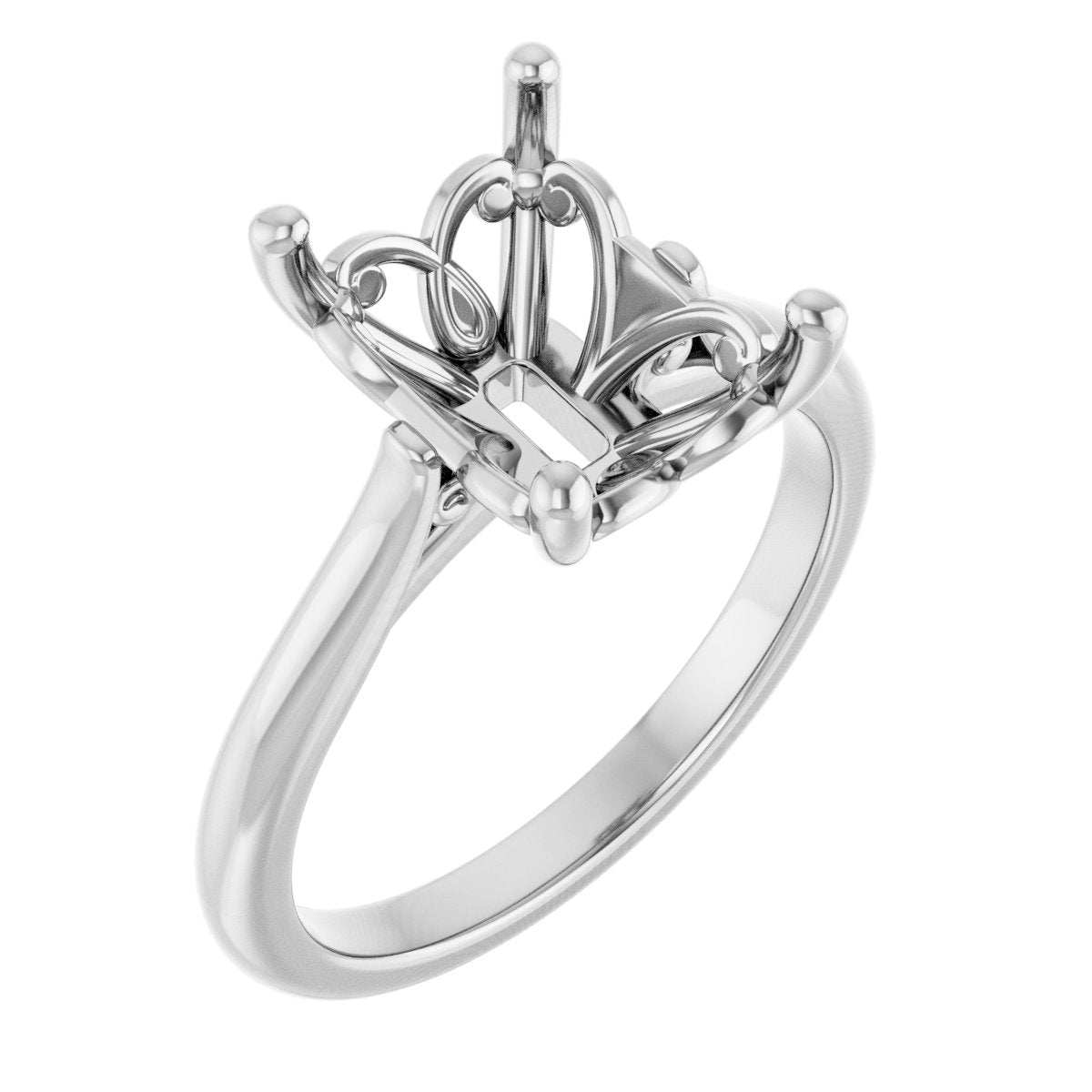 Emerald Solitaire Engagement Ring Mounting - gallery - Series 126330