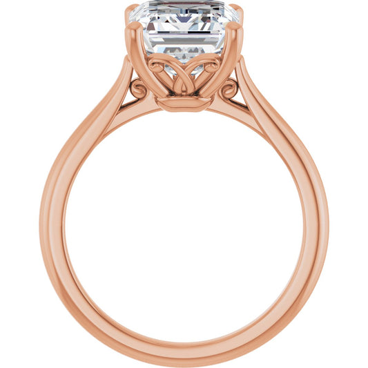 Emerald Solitaire Engagement Ring Mounting - gallery - Series 126330
