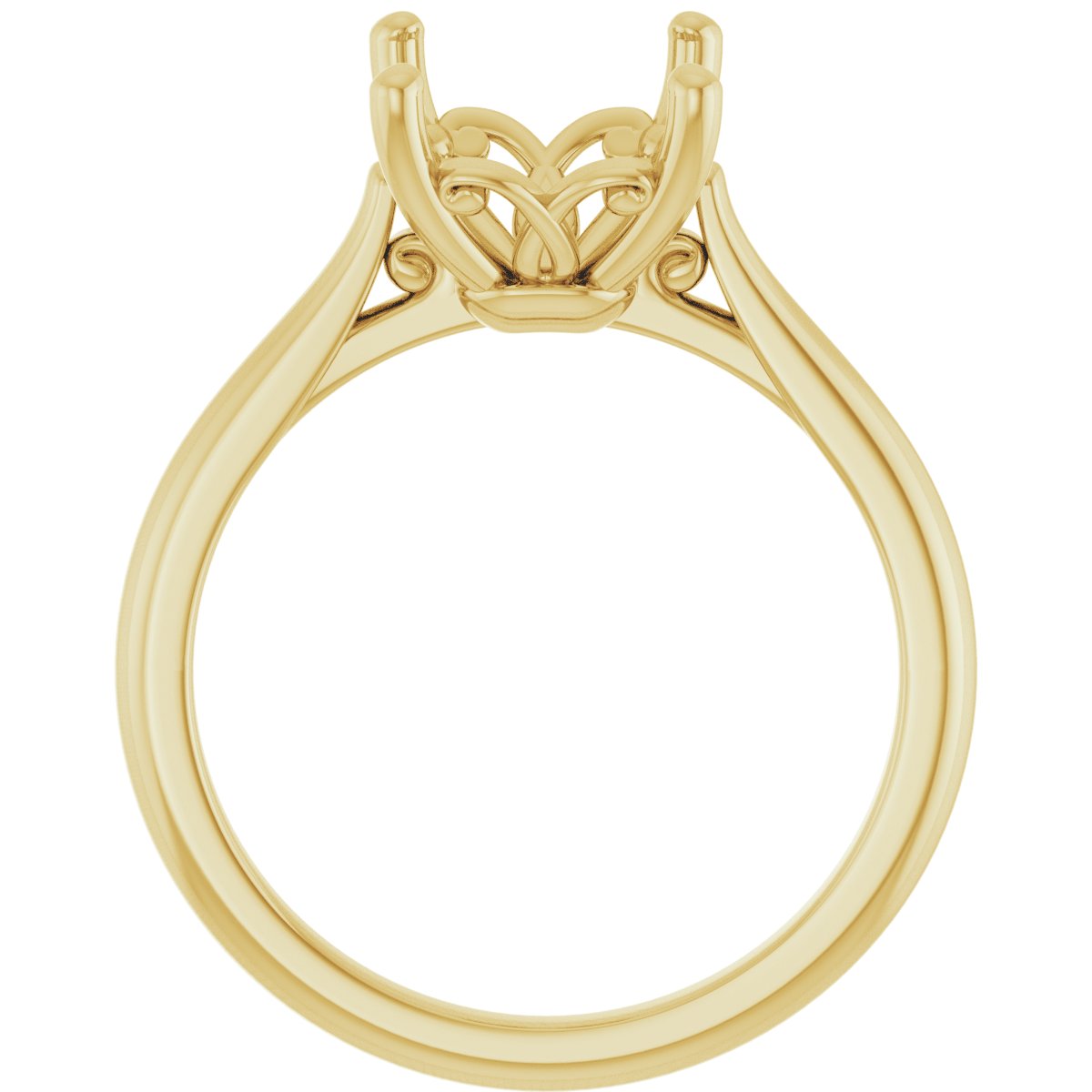 Emerald Solitaire Engagement Ring Mounting - gallery - Series 126330