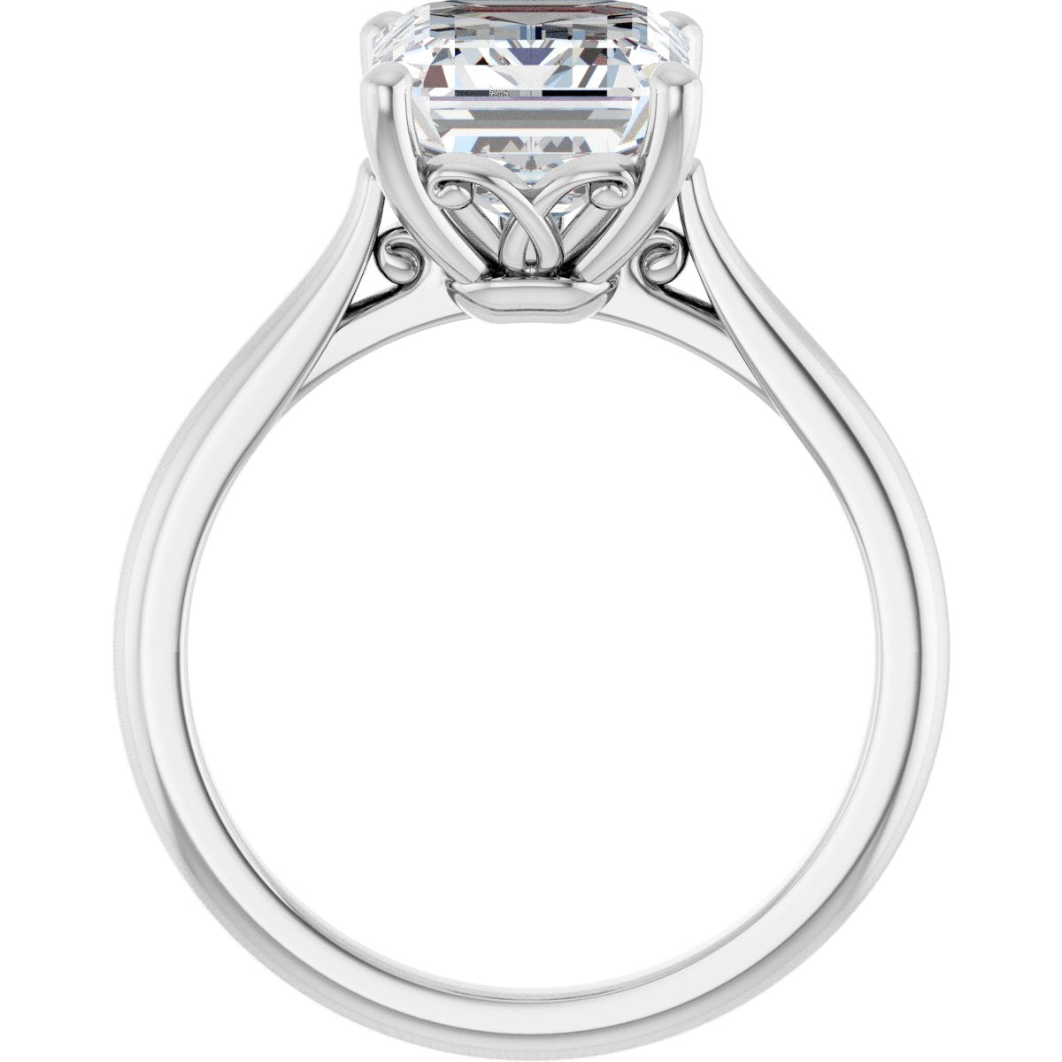 Emerald Solitaire Engagement Ring Mounting - gallery - Series 126330