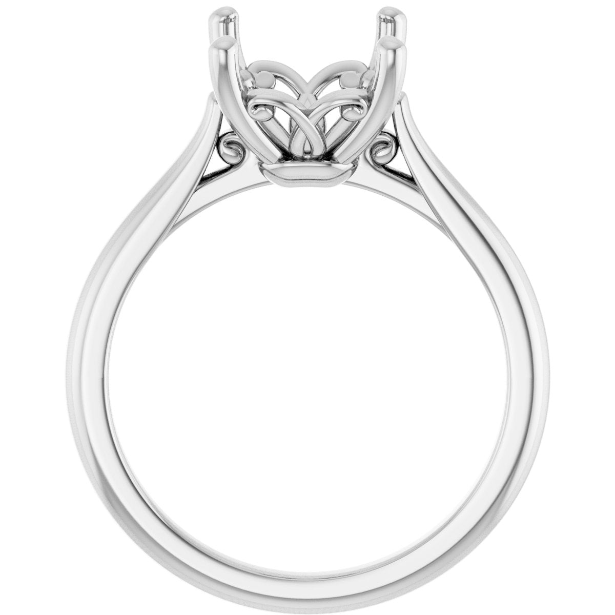 Emerald Solitaire Engagement Ring Mounting - gallery - Series 126330