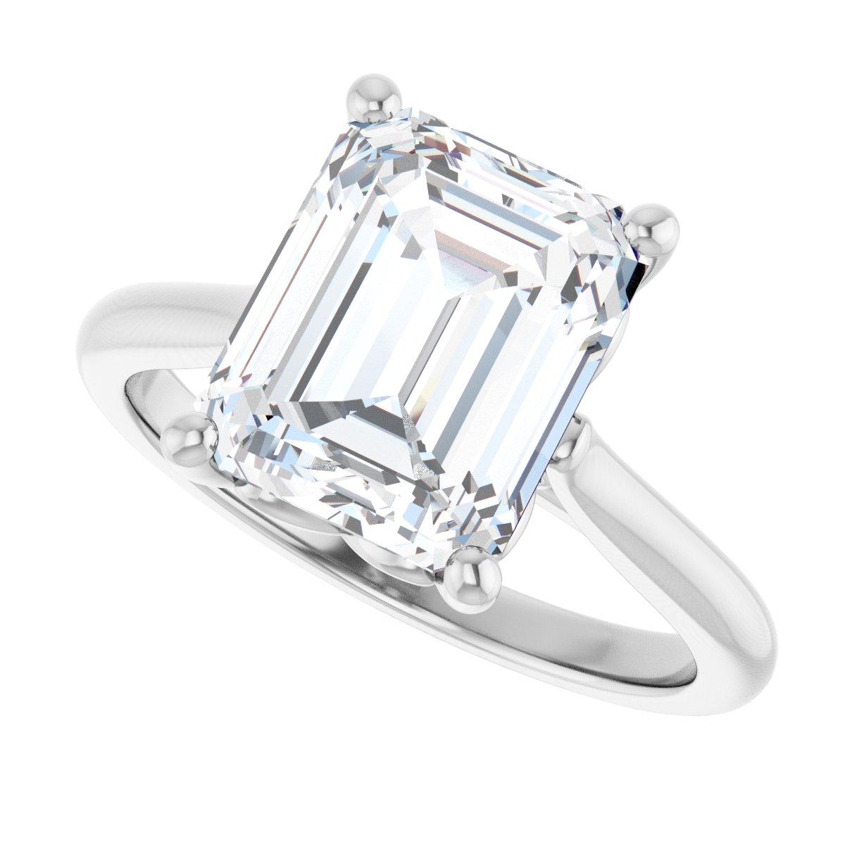 Emerald Solitaire Engagement Ring Mounting - gallery - Series 126330