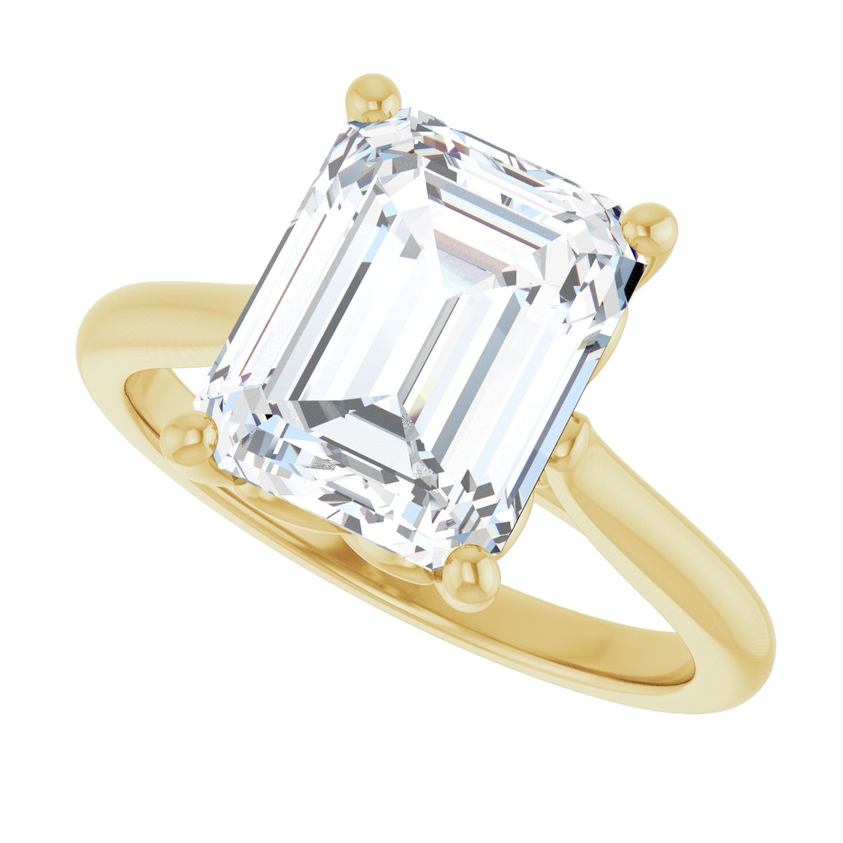 Emerald Solitaire Engagement Ring Mounting - gallery - Series 126330