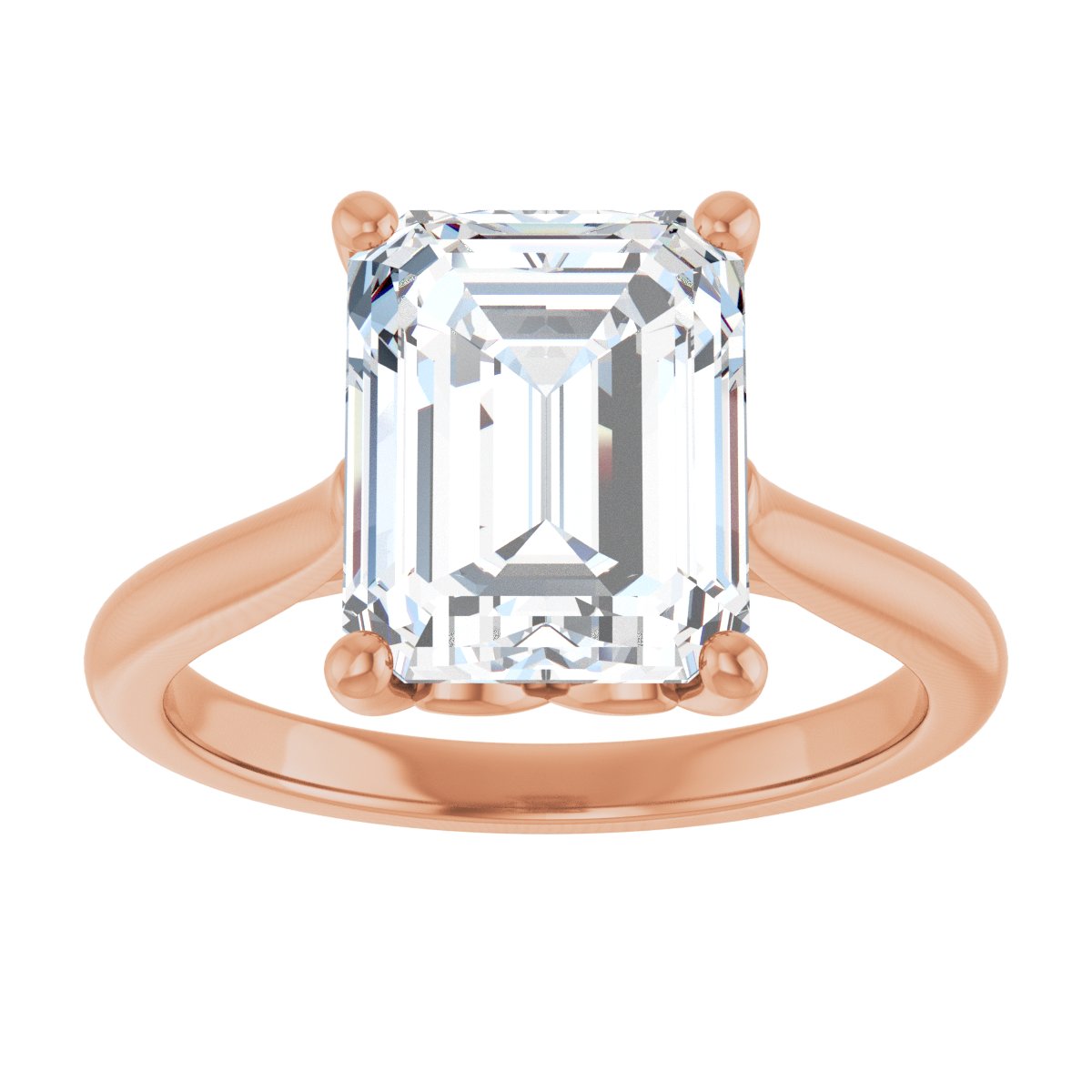 Emerald Solitaire Engagement Ring Mounting - gallery - Series 126330