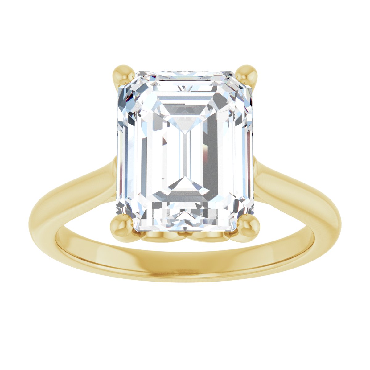 Emerald Solitaire Engagement Ring Mounting - gallery - Series 126330