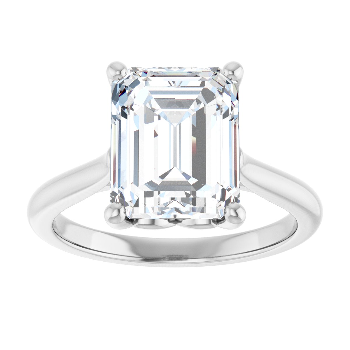 Emerald Solitaire Engagement Ring Mounting - gallery - Series 126330