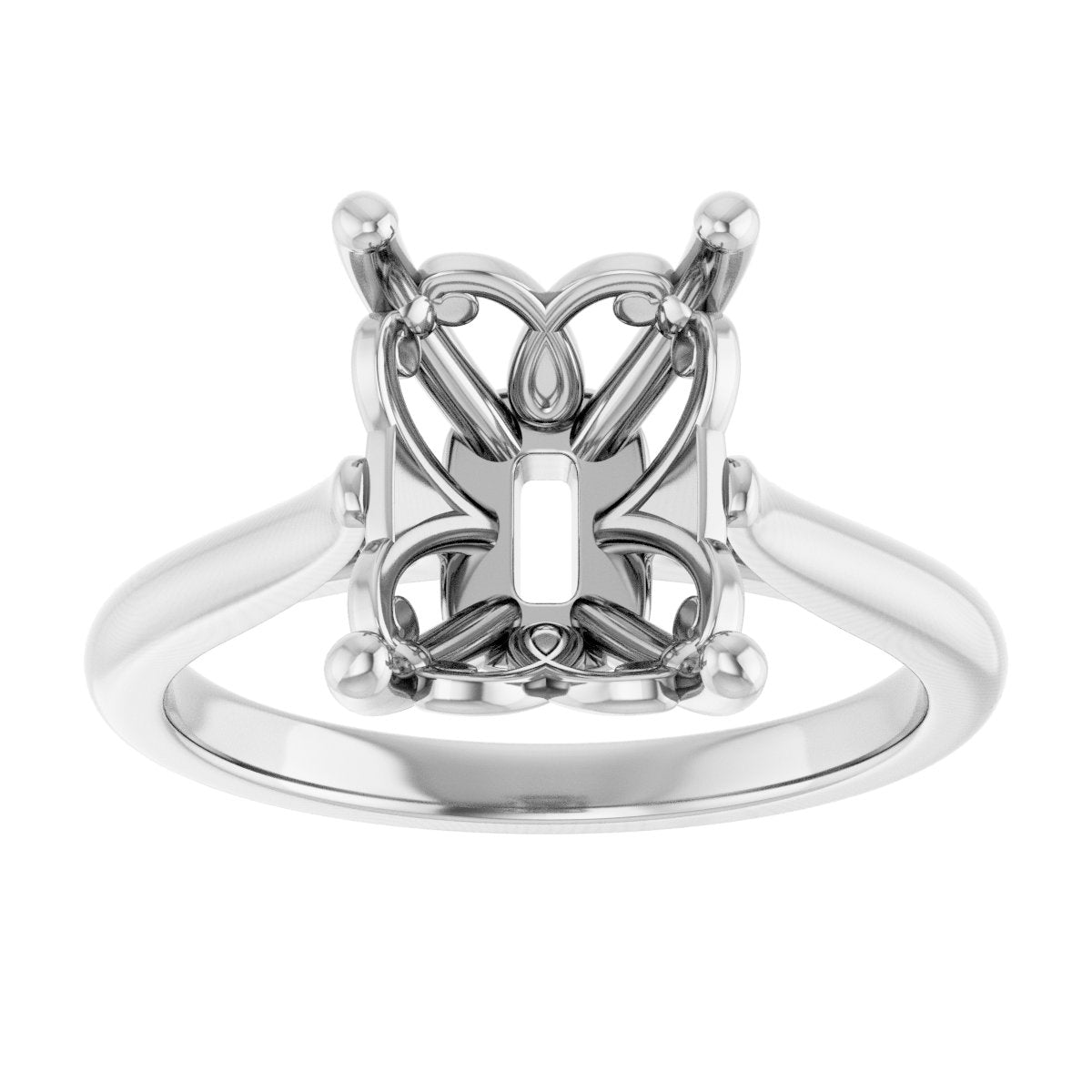 Emerald Solitaire Engagement Ring Mounting - gallery - Series 126330