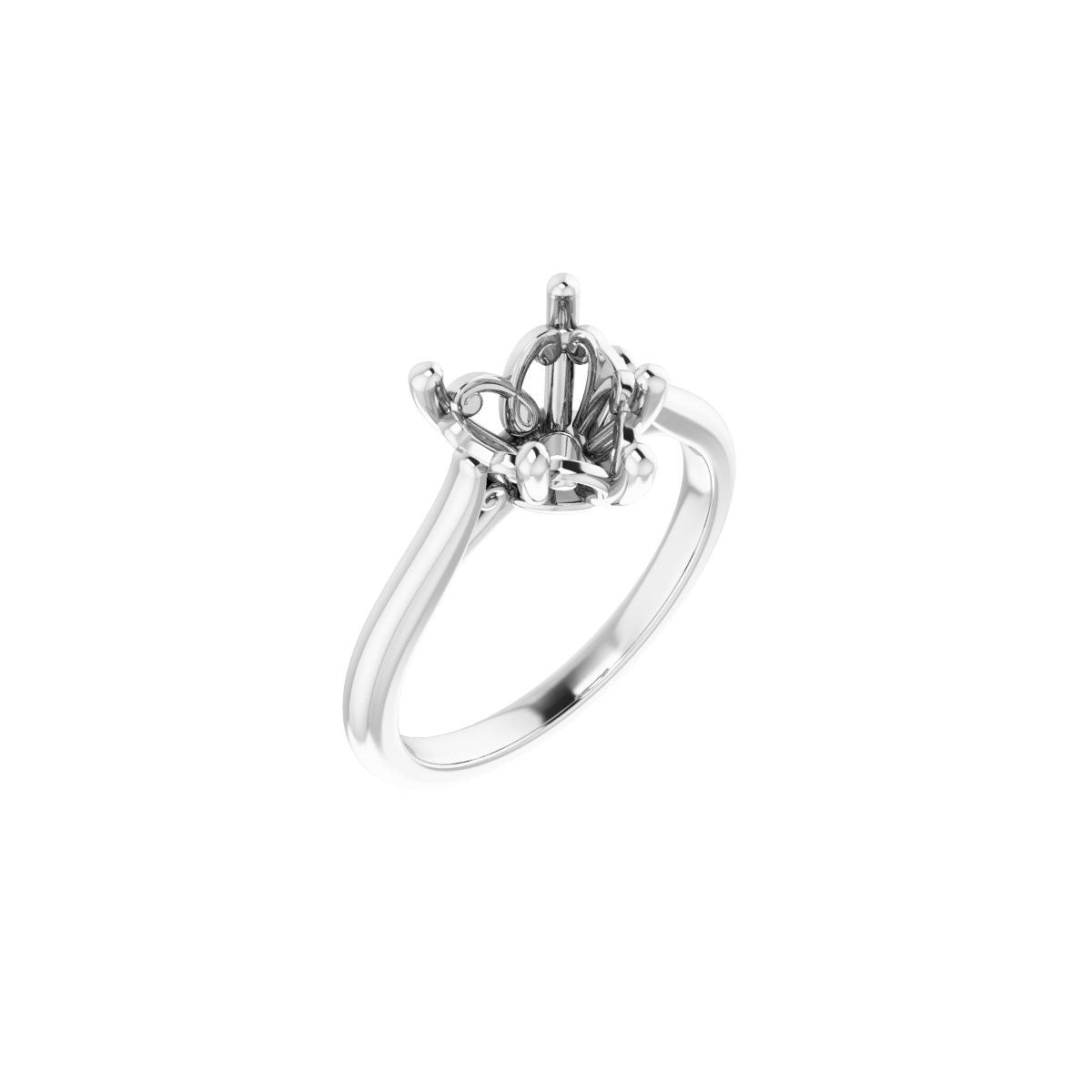 Heart Solitaire Engagement Ring Mounting - gallery - Series 126330