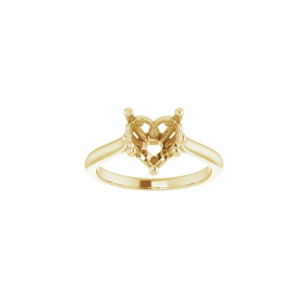 Heart Solitaire Engagement Ring Mounting - gallery - Series 126330
