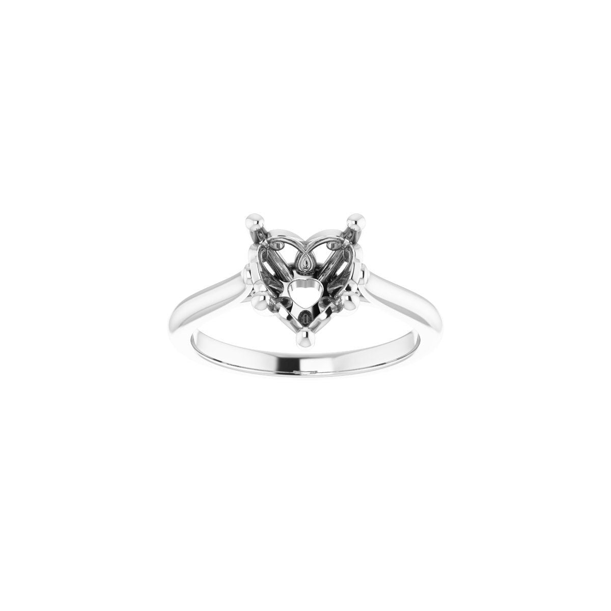 Heart Solitaire Engagement Ring Mounting - gallery - Series 126330