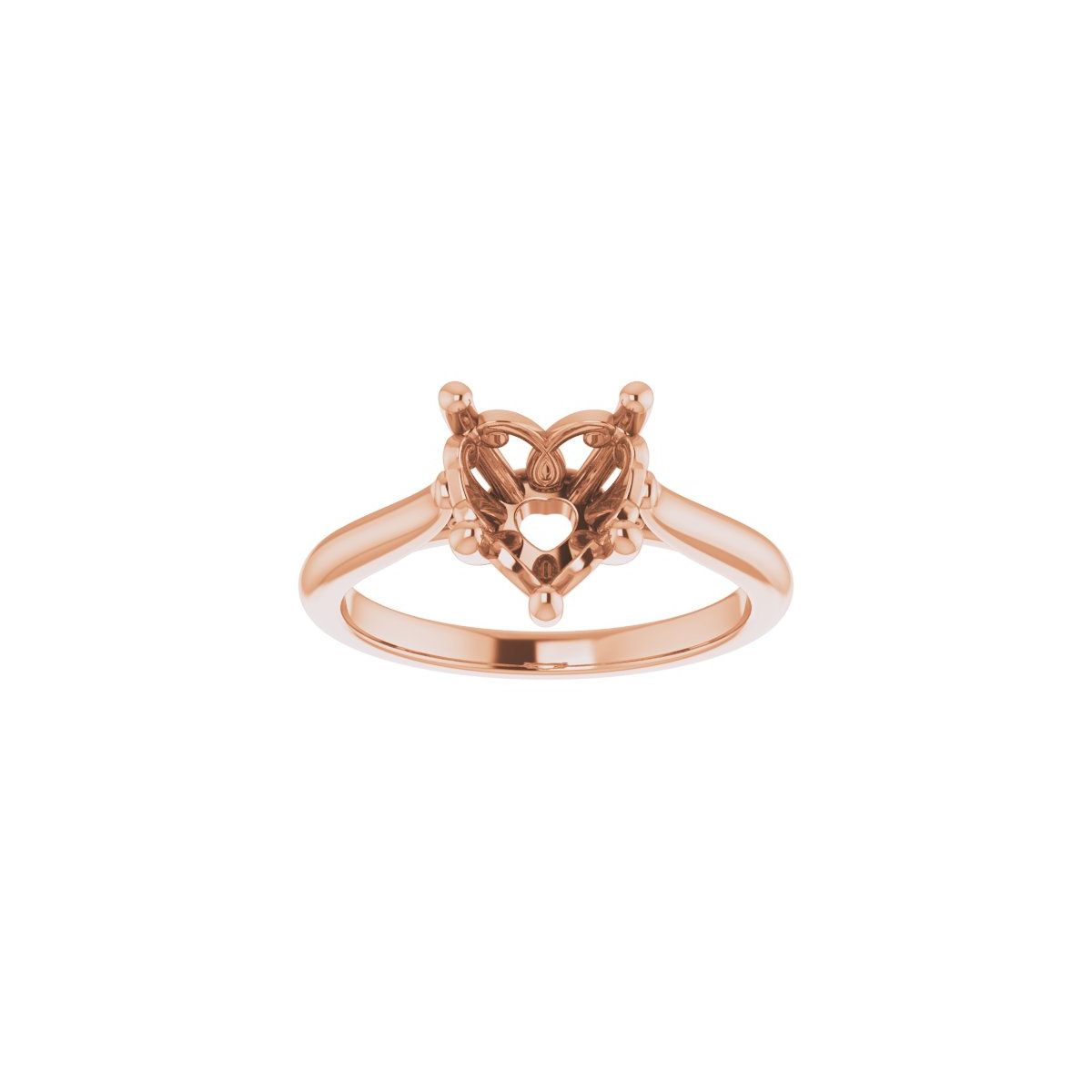 Heart Solitaire Engagement Ring Mounting - gallery - Series 126330