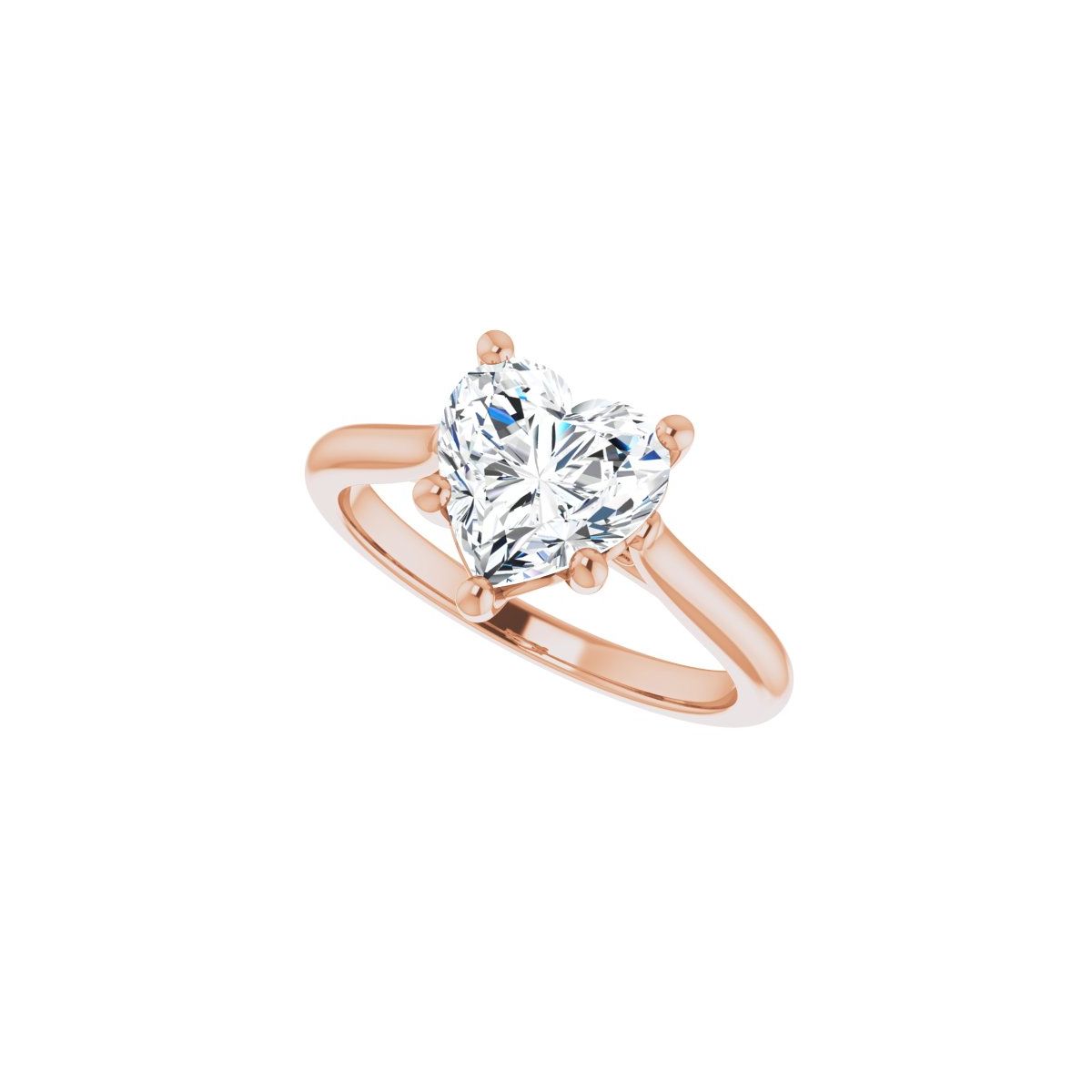 Heart Solitaire Engagement Ring Mounting - gallery - Series 126330