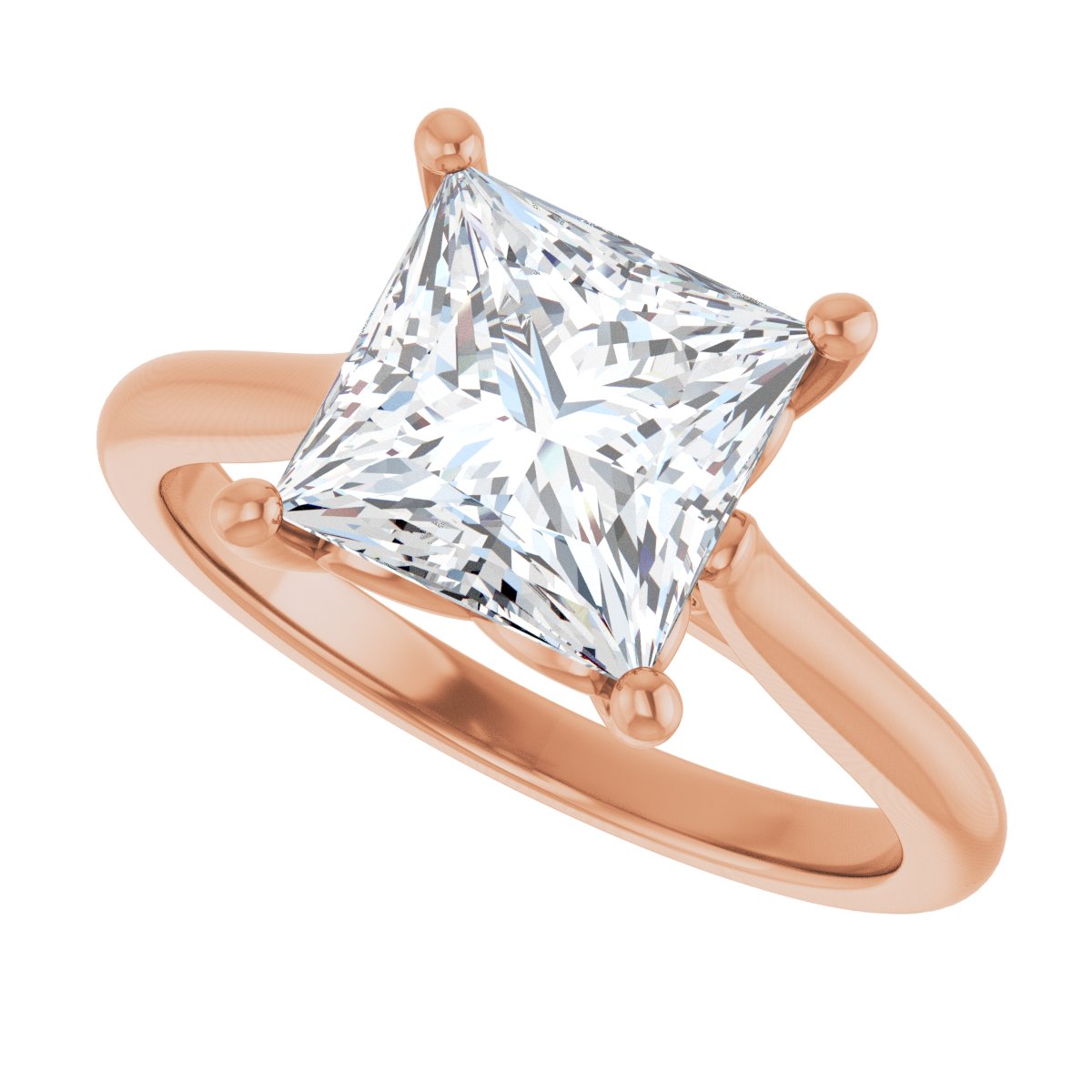 Square Solitaire Engagement Ring Mounting - gallery - Series 126330