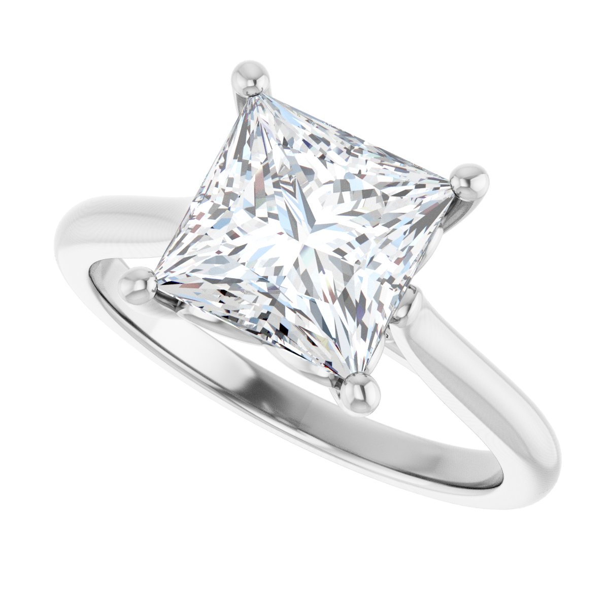 Square Solitaire Engagement Ring Mounting - gallery - Series 126330