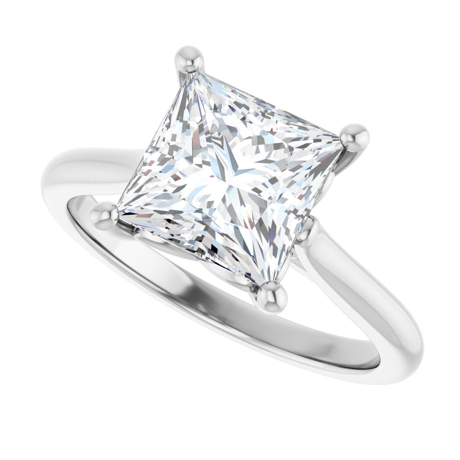 Square Solitaire Engagement Ring Mounting - gallery - Series 126330