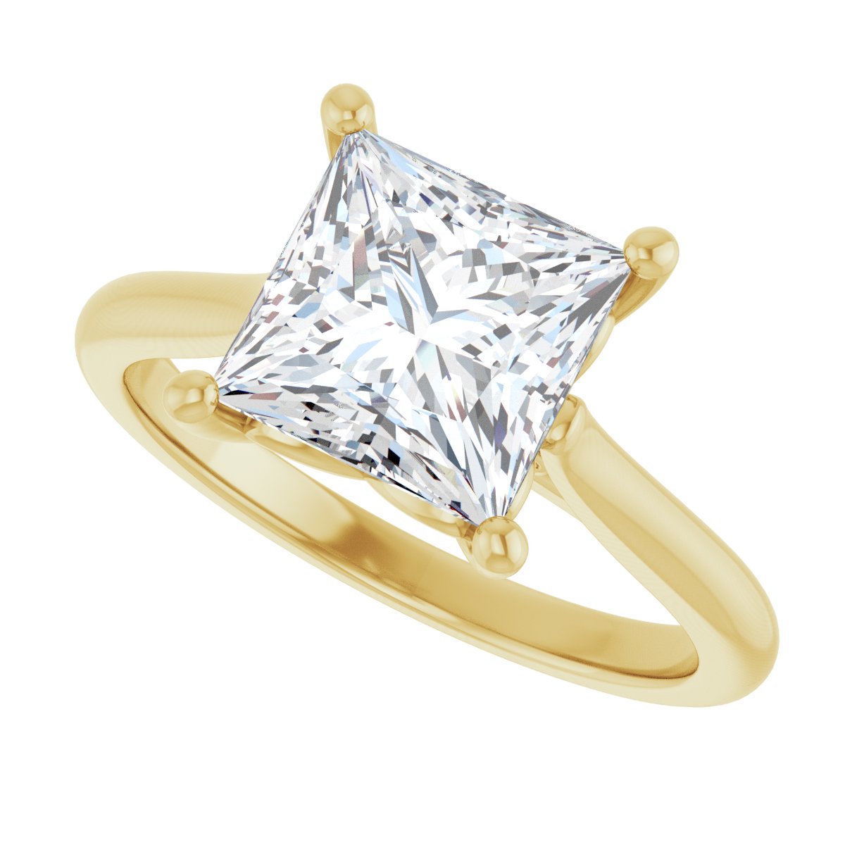 Square Solitaire Engagement Ring Mounting - gallery - Series 126330