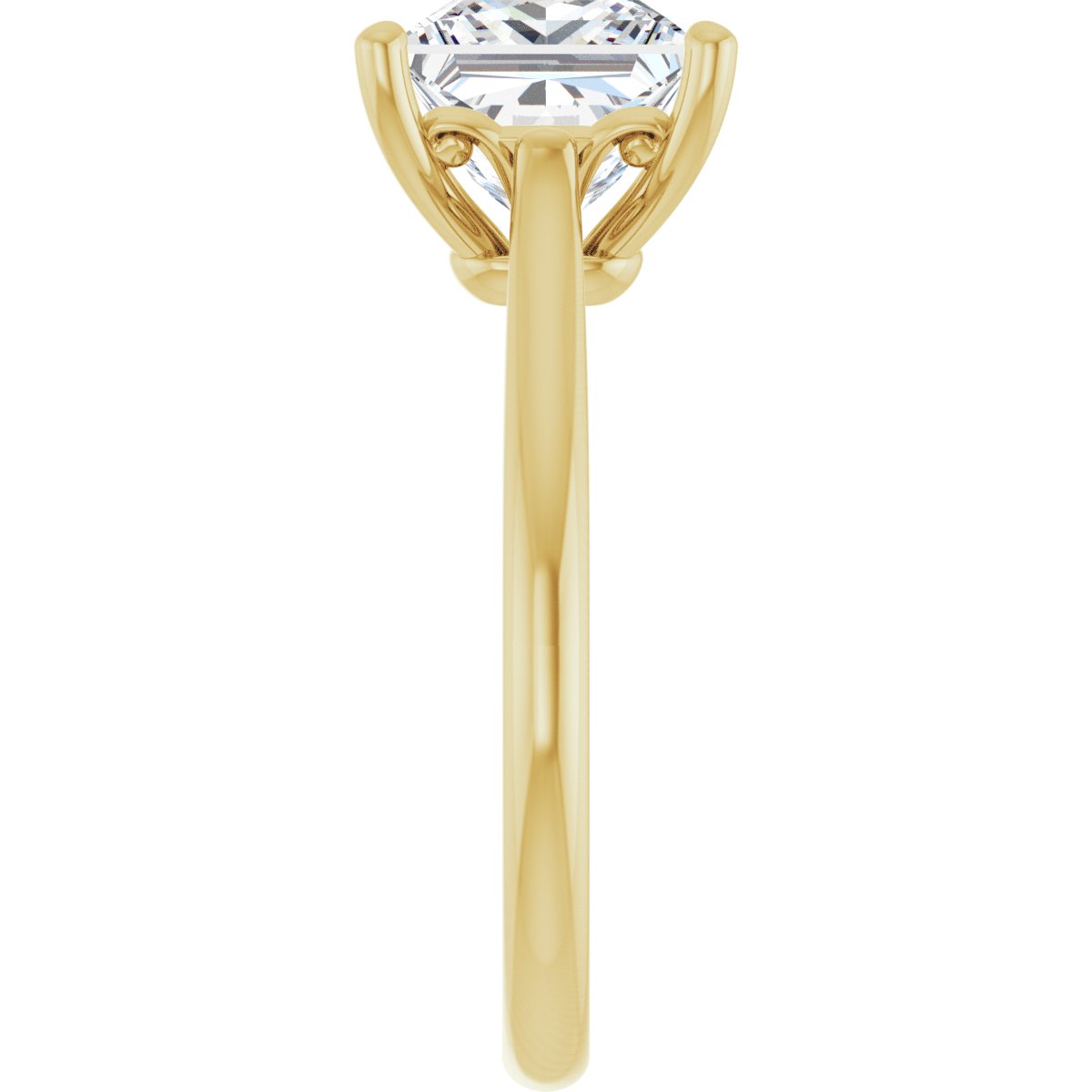 Square Solitaire Engagement Ring Mounting - gallery - Series 126330