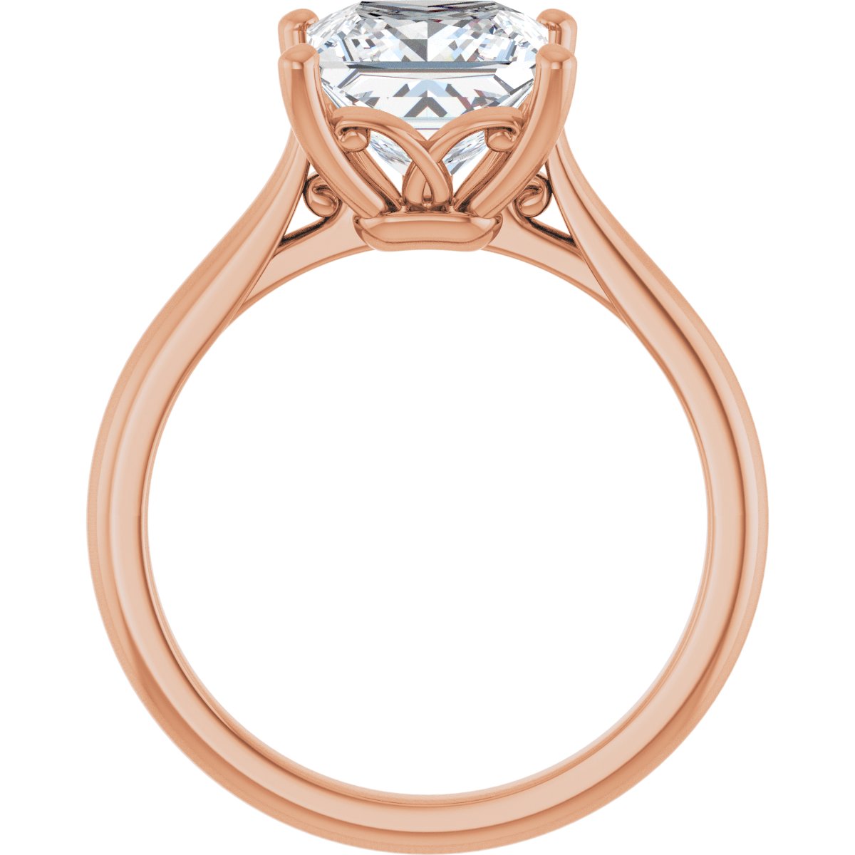 Square Solitaire Engagement Ring Mounting - gallery - Series 126330