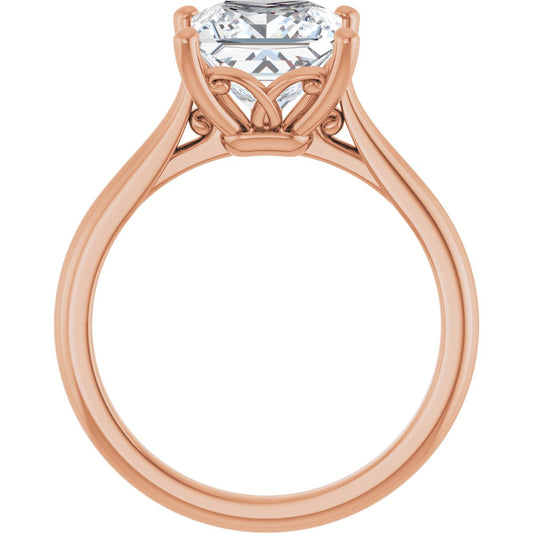 Square Solitaire Engagement Ring Mounting - gallery - Series 126330