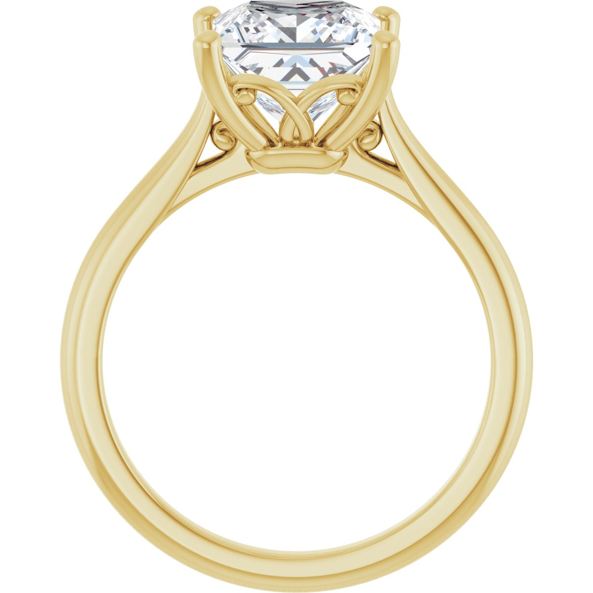 Square Solitaire Engagement Ring Mounting - gallery - Series 126330