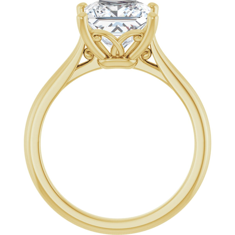 Square Solitaire Engagement Ring Mounting - gallery - Series 126330