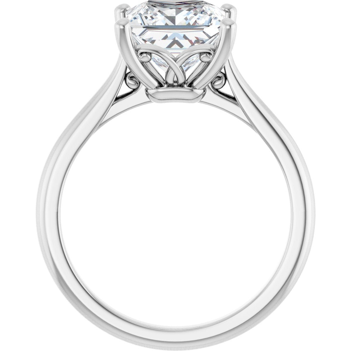 Square Solitaire Engagement Ring Mounting - gallery - Series 126330