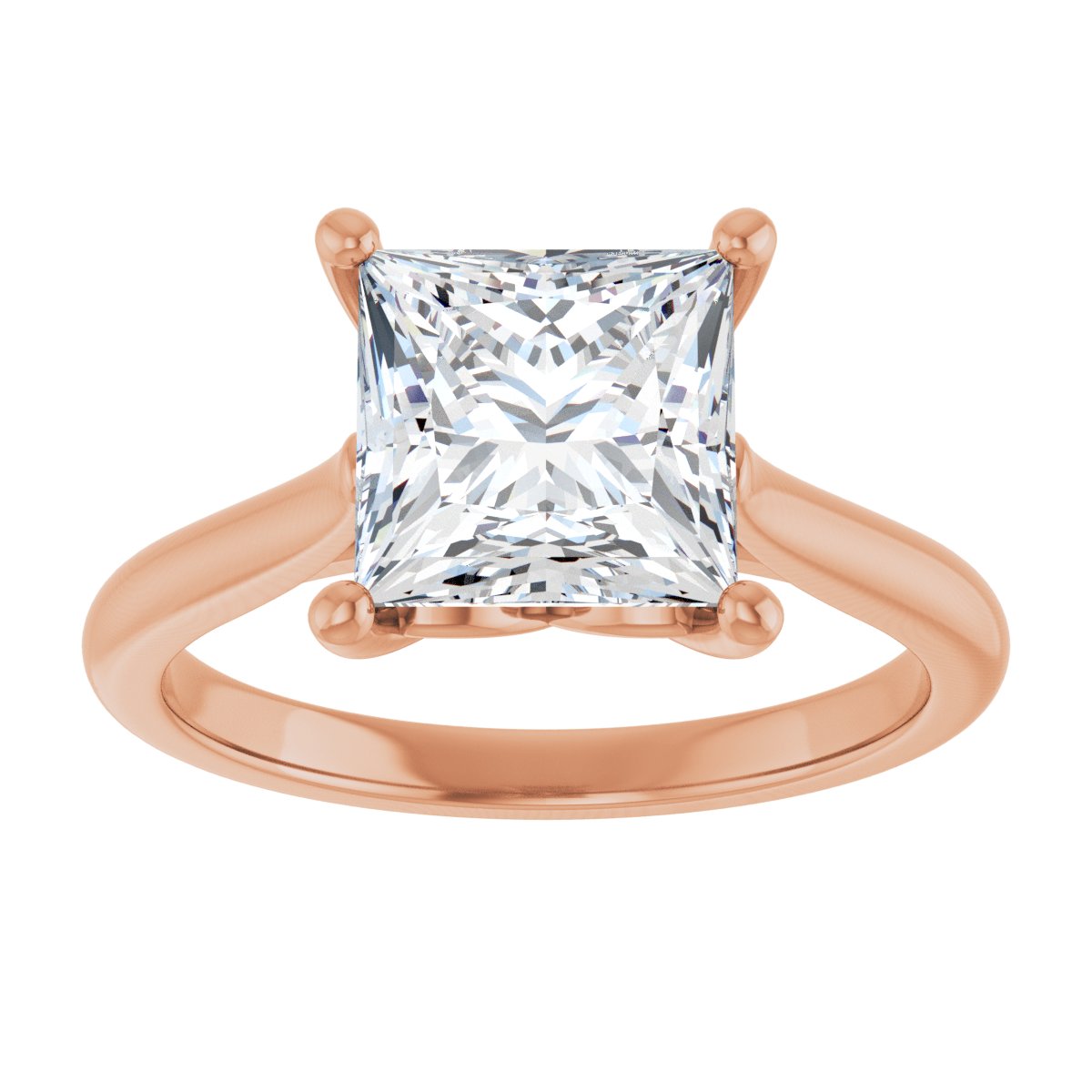 Square Solitaire Engagement Ring Mounting - gallery - Series 126330