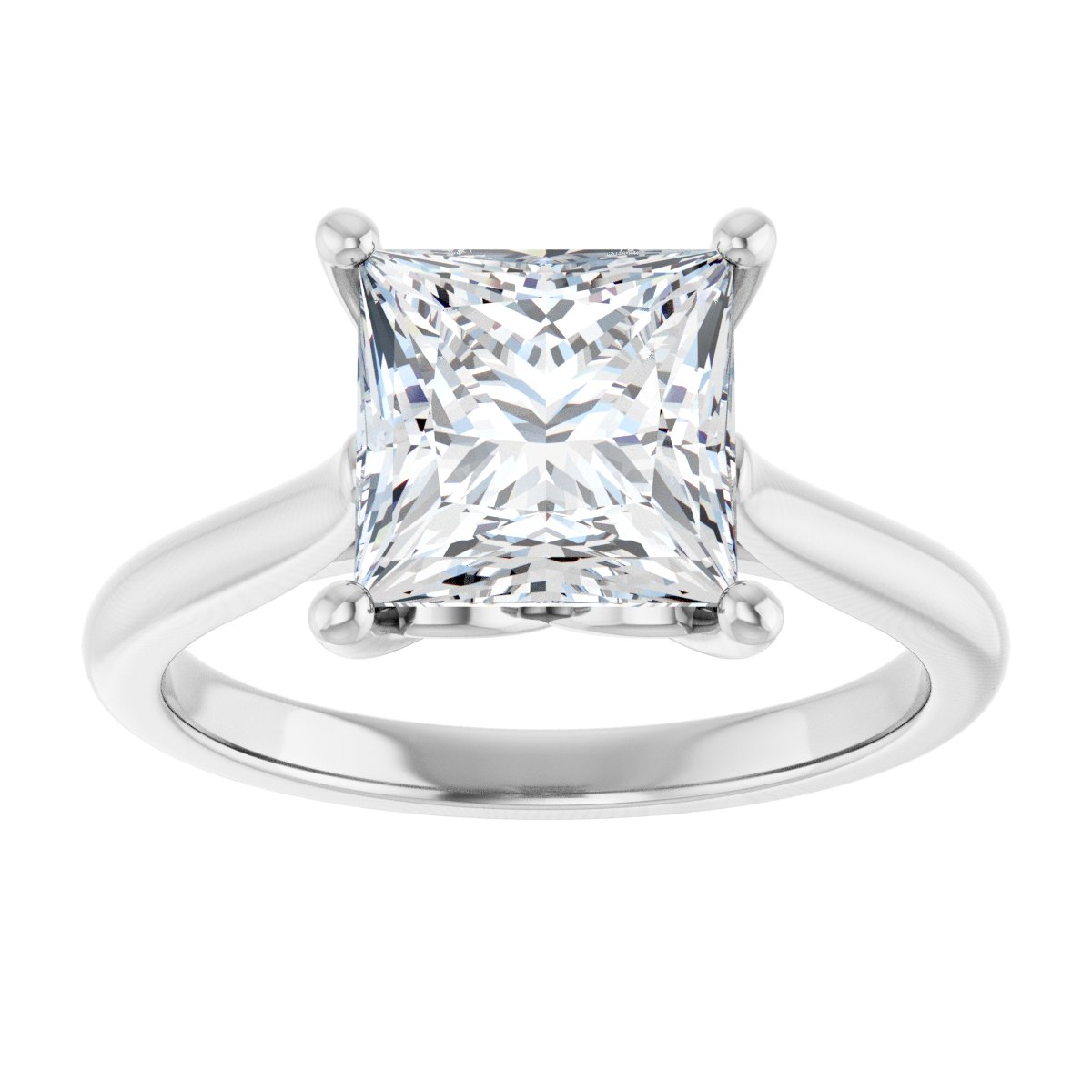Square Solitaire Engagement Ring Mounting - gallery - Series 126330