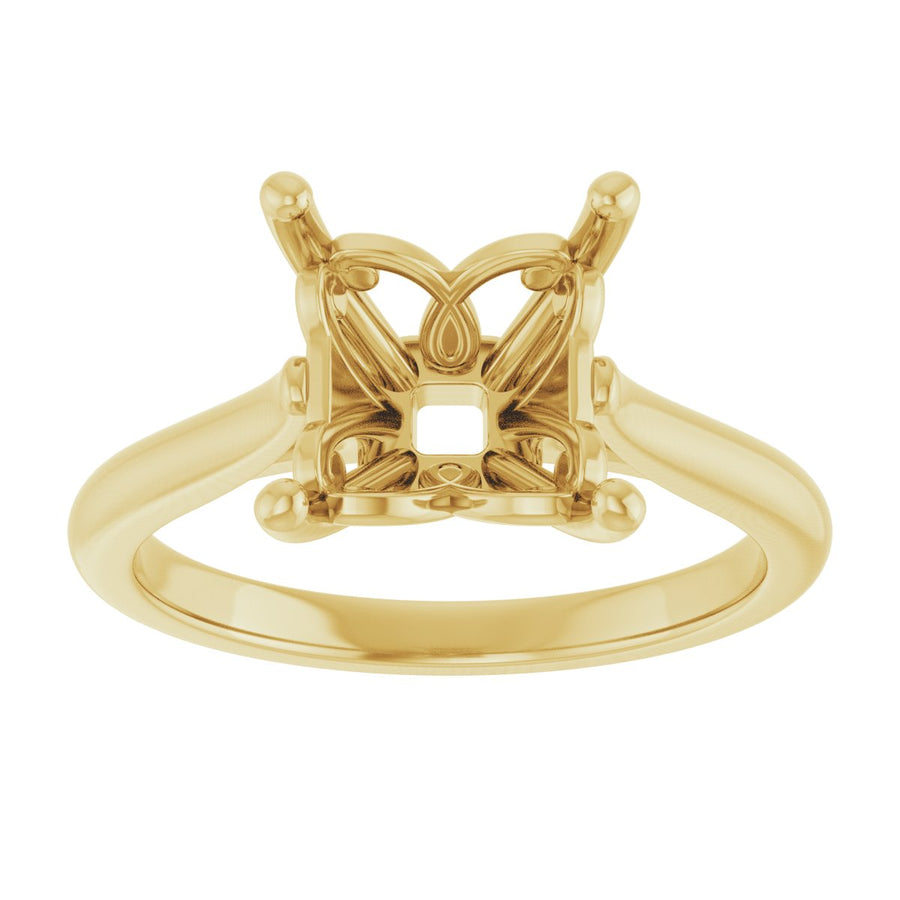Square Solitaire Engagement Ring Mounting - gallery - Series 126330