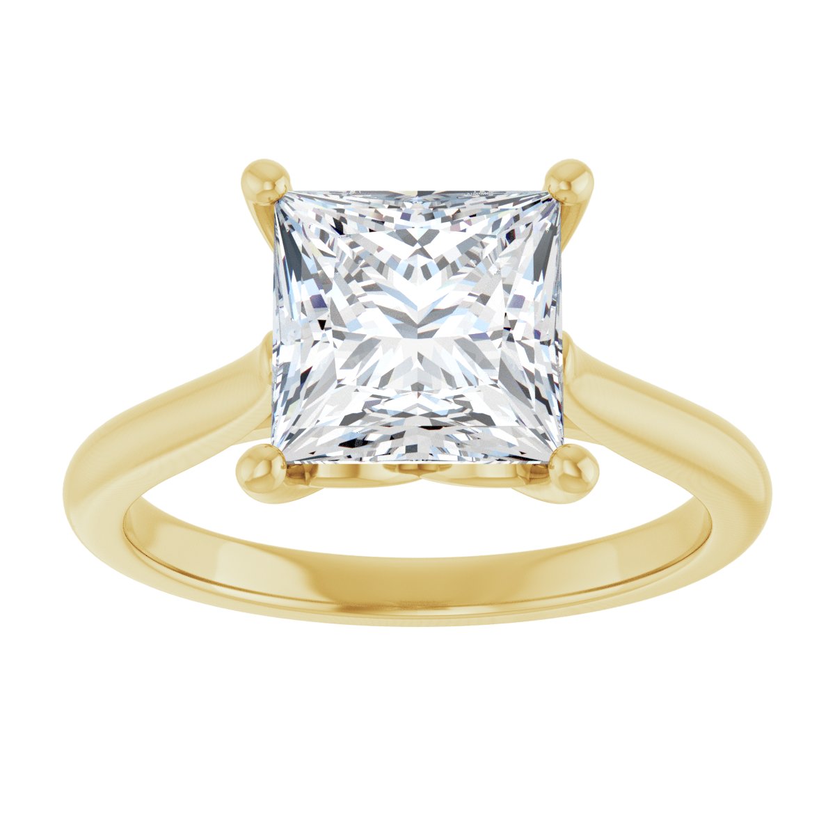 Square Solitaire Engagement Ring Mounting - gallery - Series 126330