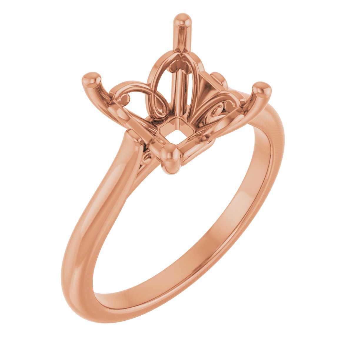 Square Solitaire Engagement Ring Mounting - gallery - Series 126330