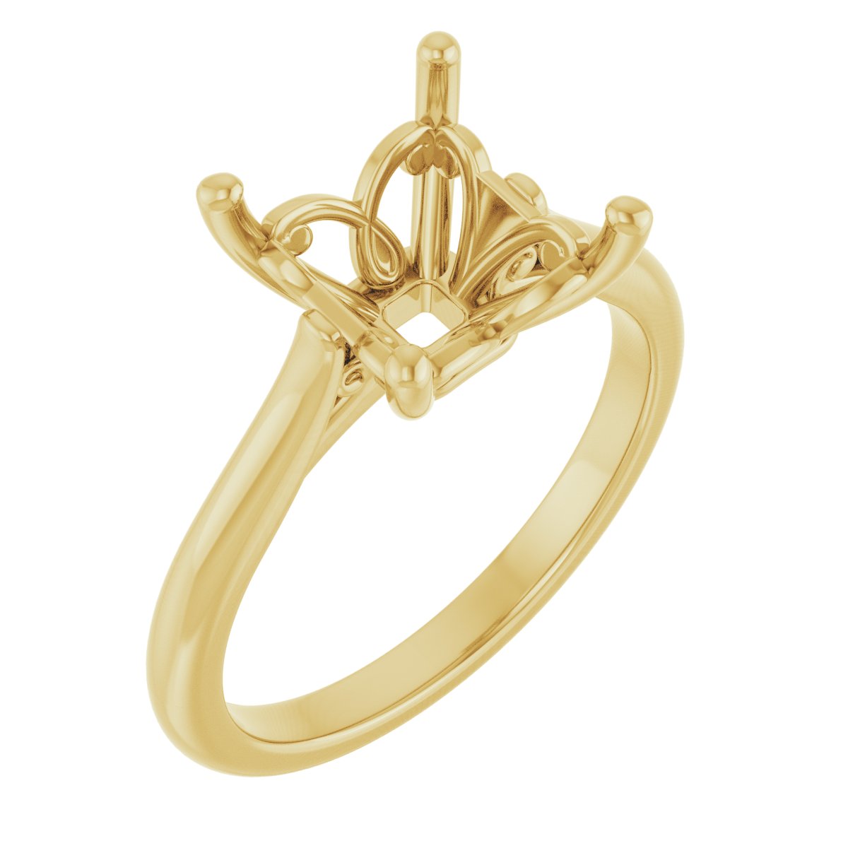 Square Solitaire Engagement Ring Mounting - gallery - Series 126330