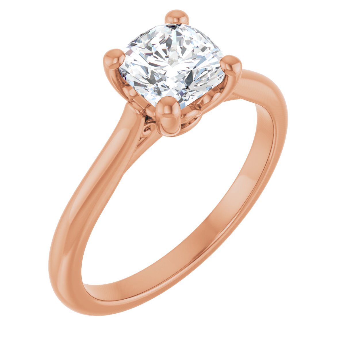 Natural Diamond Cushion Solitaire Engagement Ring Mounting - 14K Gold - Series 126330