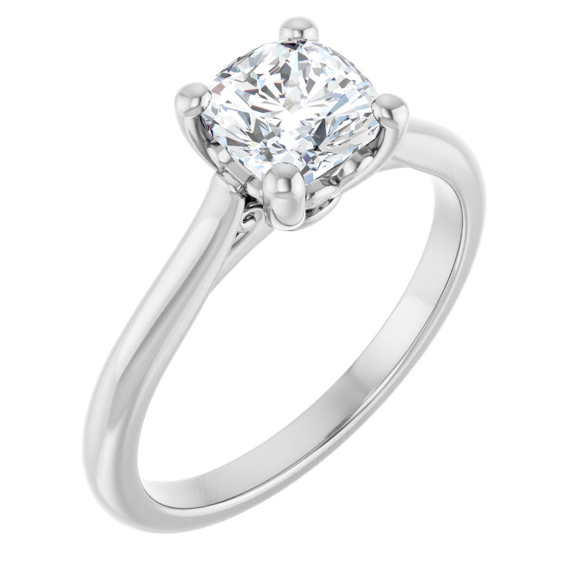 Natural Diamond Cushion Solitaire Engagement Ring Mounting - 14K Gold - Series 126330