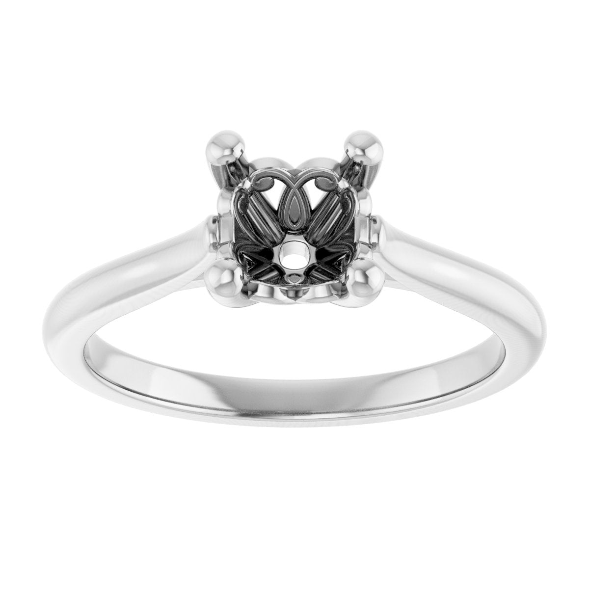 Cushion Solitaire Engagement Ring Mounting - gallery - Series 126330