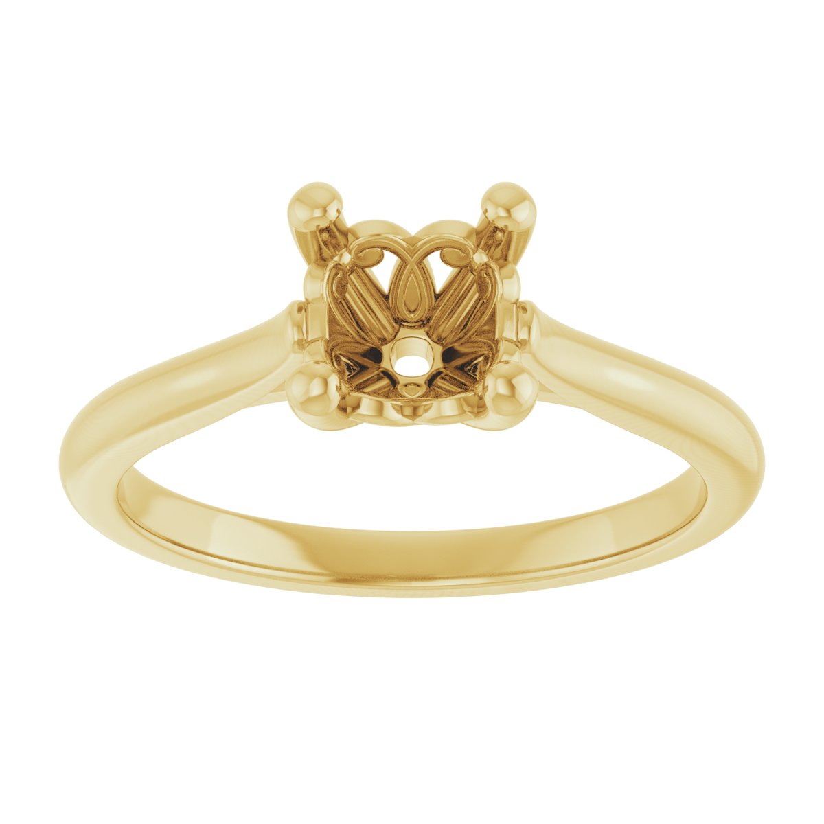 Cushion Solitaire Engagement Ring Mounting - gallery - Series 126330