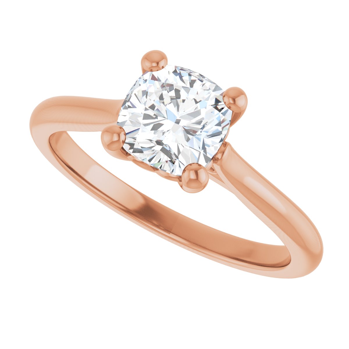 Cushion Solitaire Engagement Ring Mounting - gallery - Series 126330