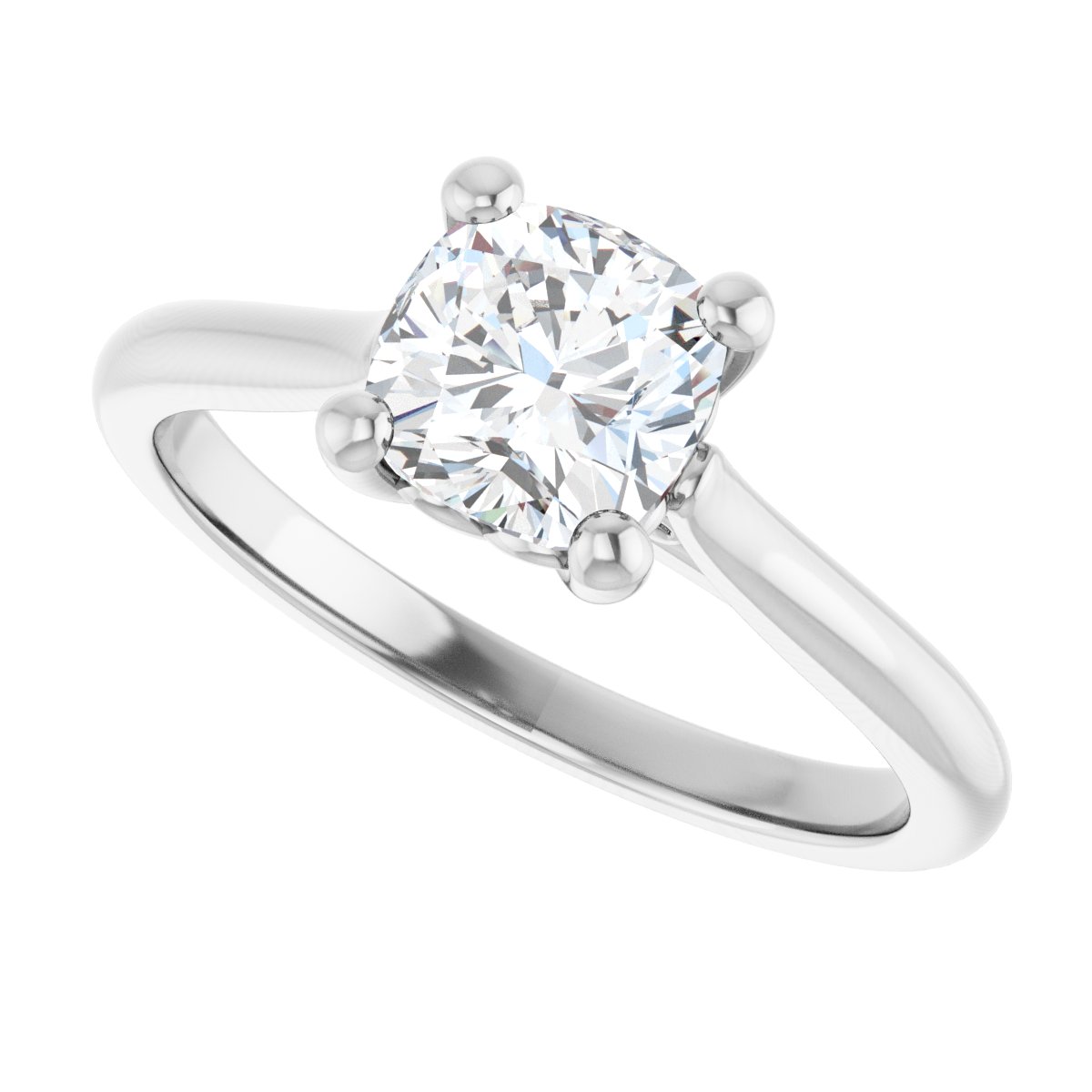 Cushion Solitaire Engagement Ring Mounting - gallery - Series 126330
