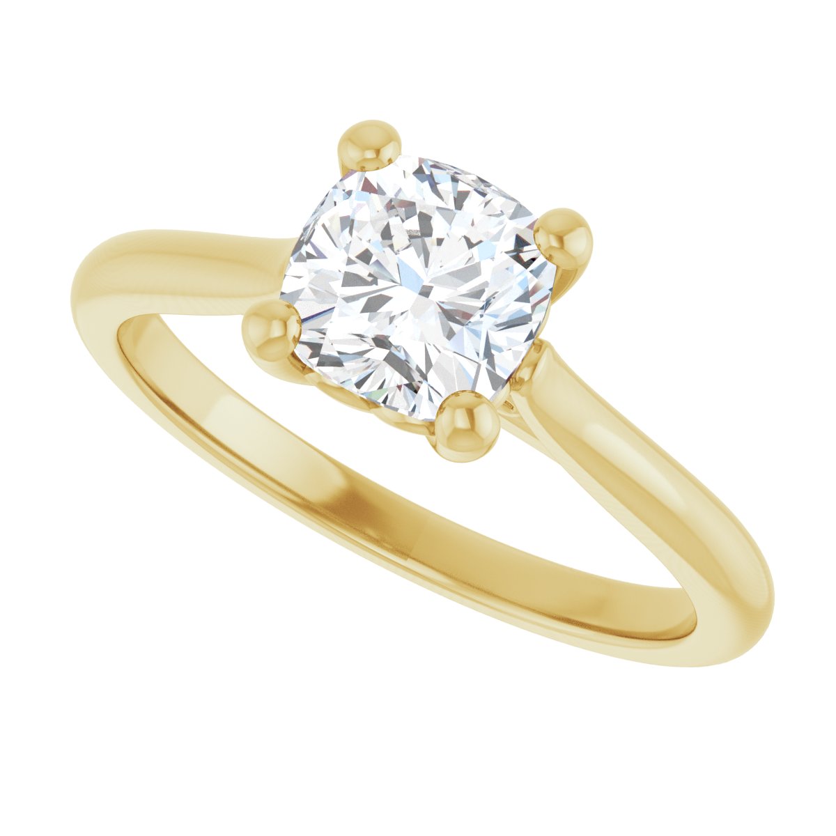 Cushion Solitaire Engagement Ring Mounting - gallery - Series 126330