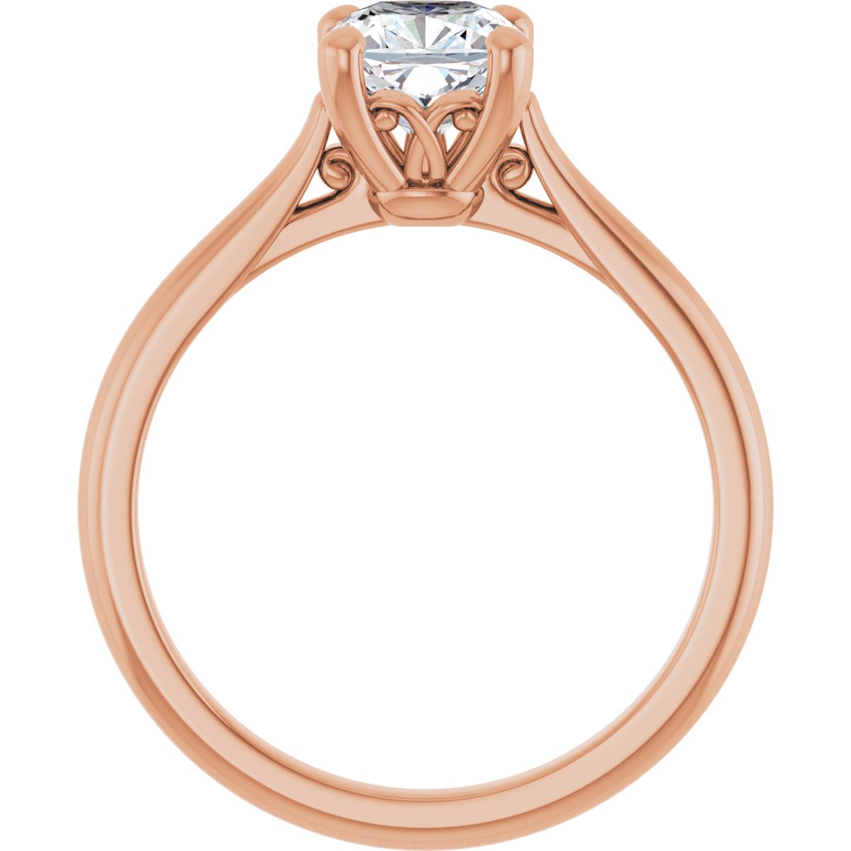Cushion Solitaire Engagement Ring Mounting - gallery - Series 126330