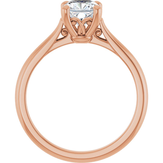 Cushion Solitaire Engagement Ring Mounting - gallery - Series 126330