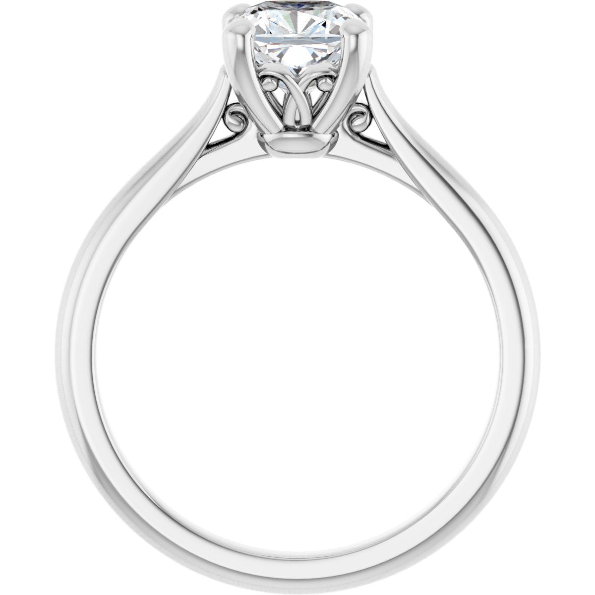 Cushion Solitaire Engagement Ring Mounting - gallery - Series 126330