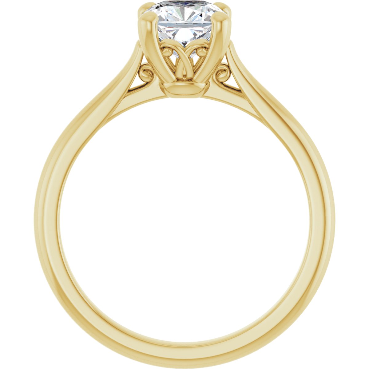 Cushion Solitaire Engagement Ring Mounting - gallery - Series 126330