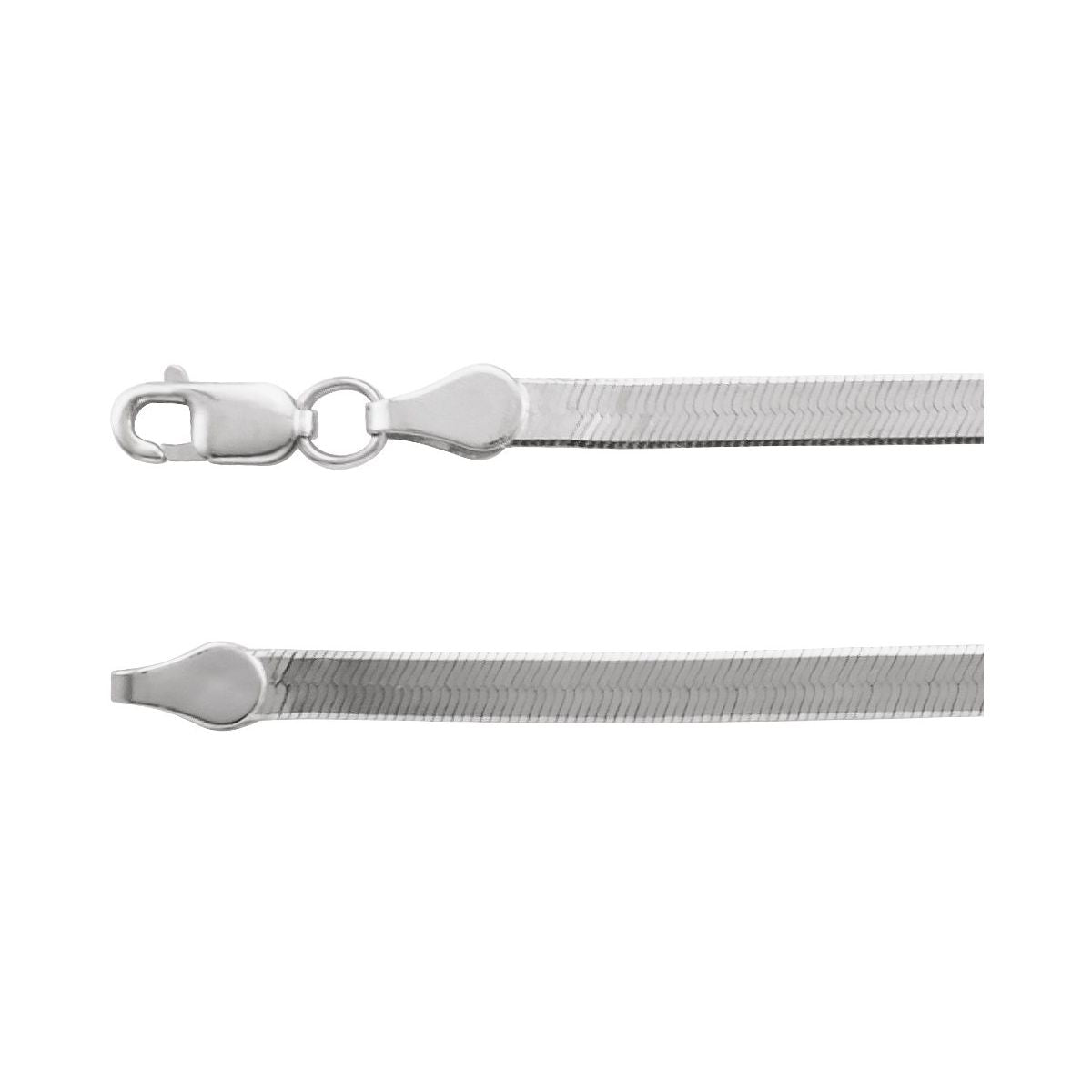 2.8 mm Flexible Herringbone Chain Bracelet (4.6 Mm / 7 In) - 14K White Gold - Series CH1110