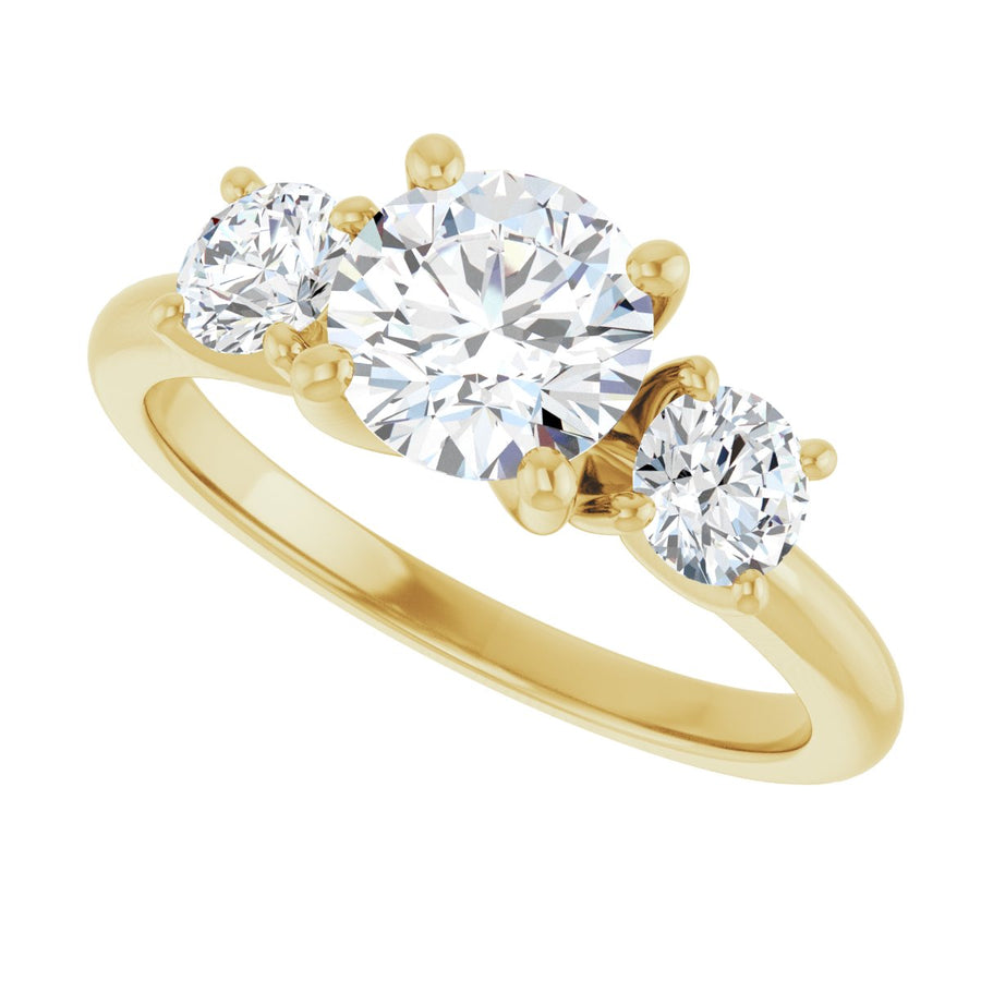 Round Three-Stone Engagement Ring Semi-Mount - gallery - Series 126418