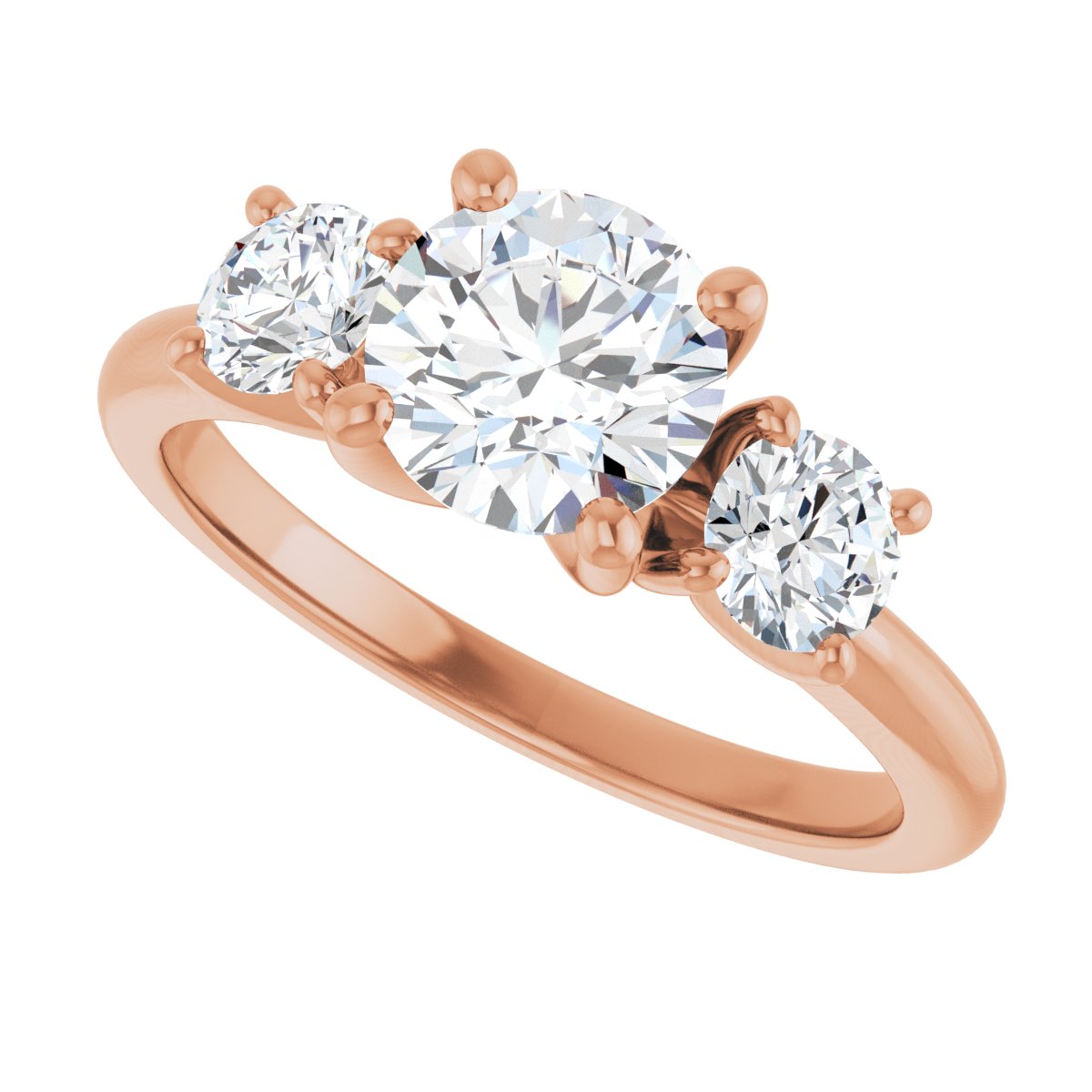 Round Three-Stone Engagement Ring Semi-Mount - gallery - Series 126418