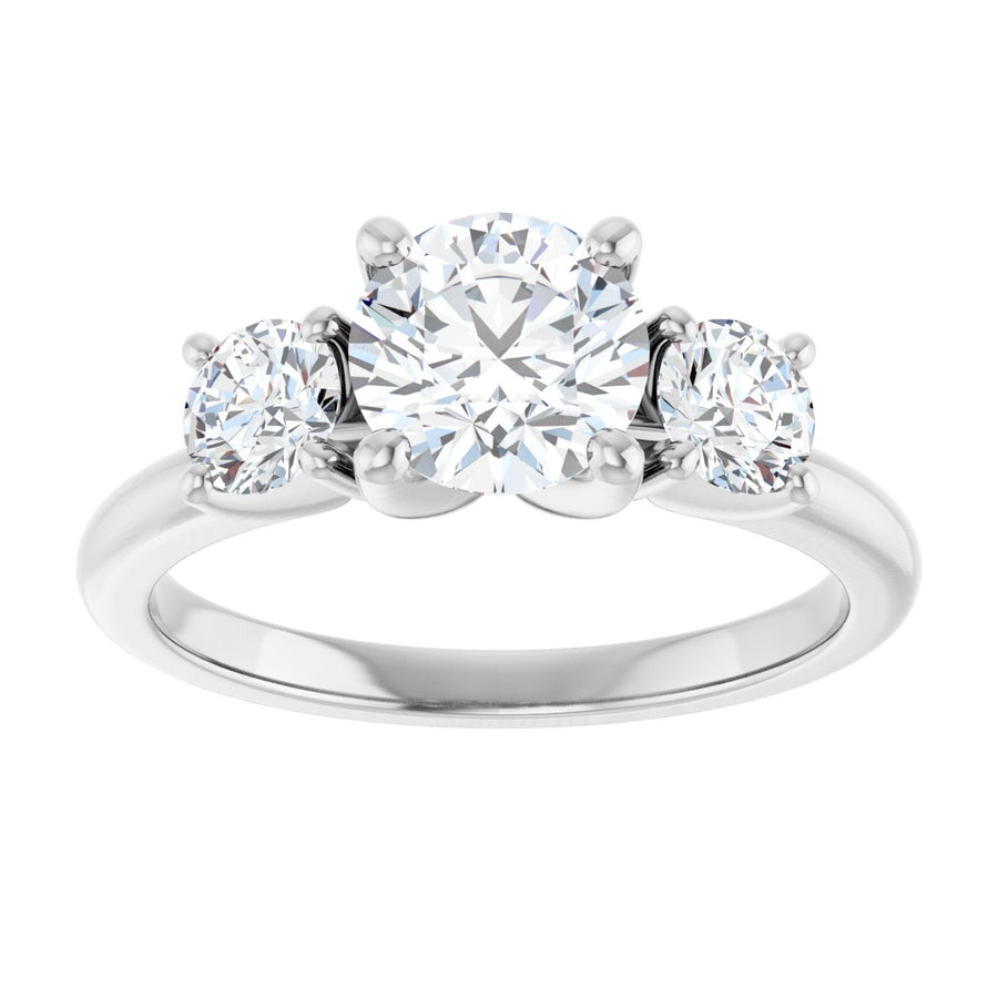 Round Three-Stone Engagement Ring Semi-Mount - gallery - Series 126418