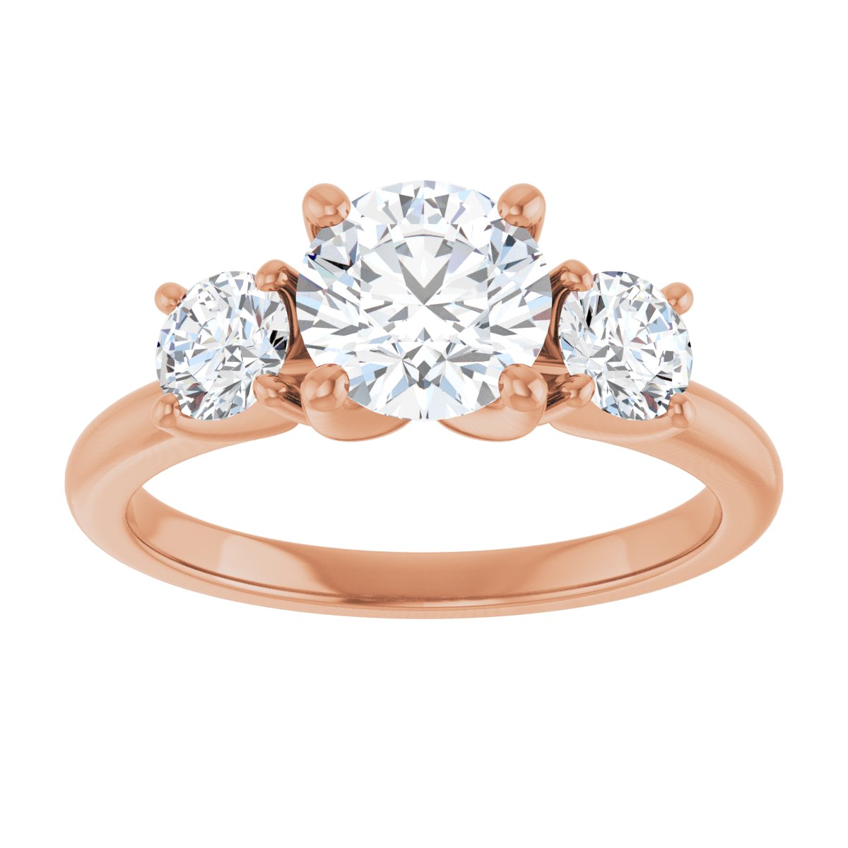 Round Three-Stone Engagement Ring Semi-Mount - gallery - Series 126418